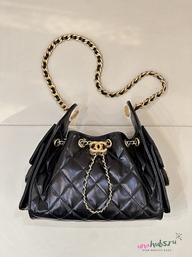chanel mini handbag full gold lambskin 22x20x12.5cm - 1
