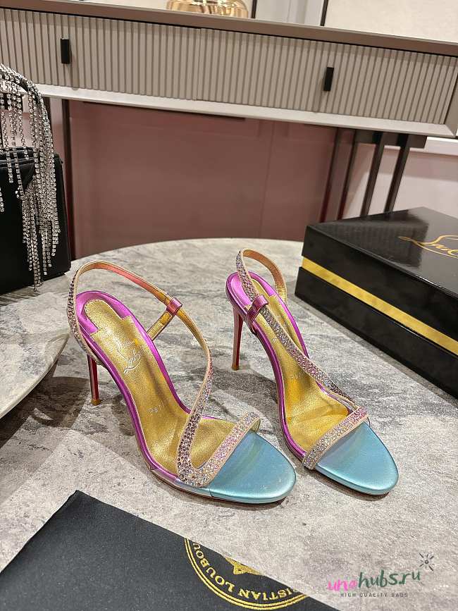 Christian Louboutin Pink Rosalie 100 Crystal Sandals - 1