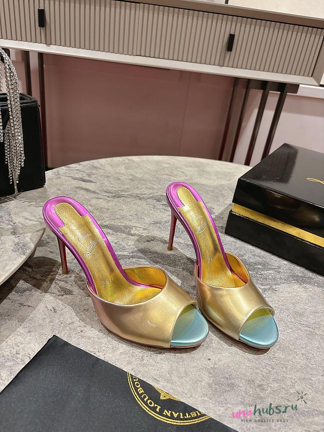 Christian Louboutin Me Dolly 100 Iridescent Leather Mules  - 1