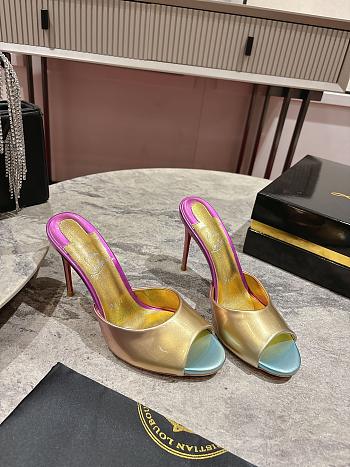 Christian Louboutin Me Dolly 100 Iridescent Leather Mules 