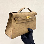 Chanel Kelly Beige Ostrich gold 22x13x7cm - 4