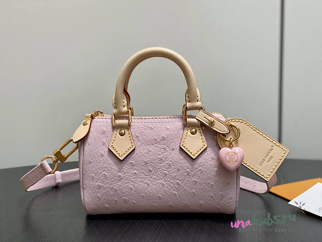 Louis Vuitton Nano Speedy Pink Ostrich - 16x10x7.5cm - 1