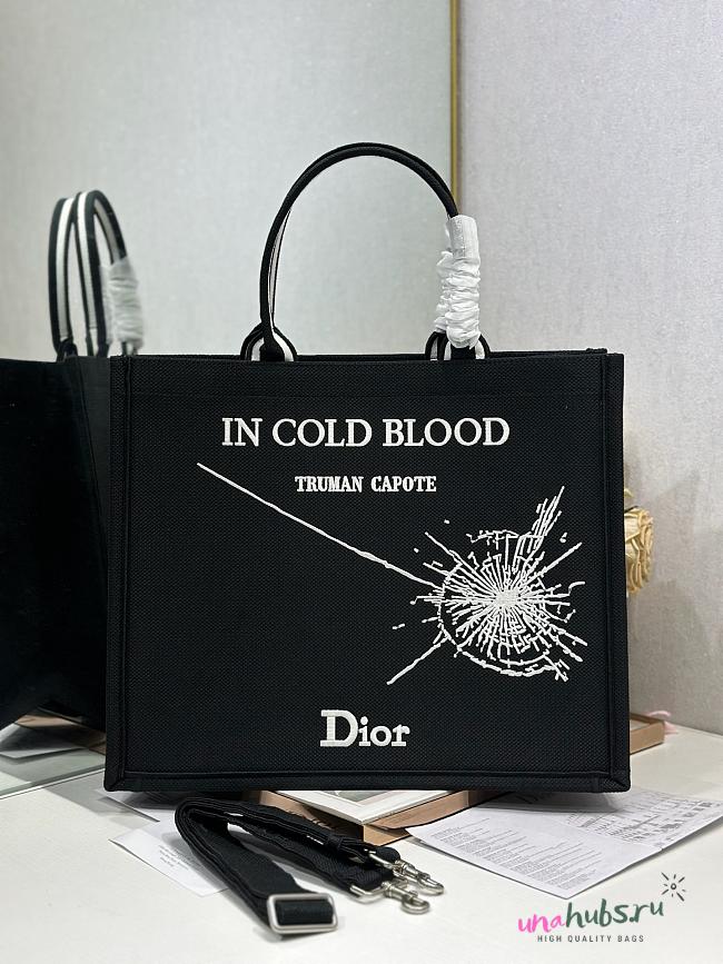 Dior Large Book Tote Black and White 42cm - 1