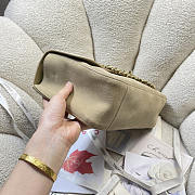 Chanel Flap Bag Beige Suede CC Turnlock Gold 33x23x11cm - 5