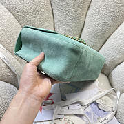 Chanel Flap Bag green Suede CC Turnlock Gold 33x23x11cm - 4