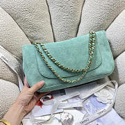 Chanel Flap Bag green Suede CC Turnlock Gold 33x23x11cm - 3