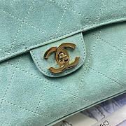 Chanel Flap Bag green Suede CC Turnlock Gold 33x23x11cm - 2
