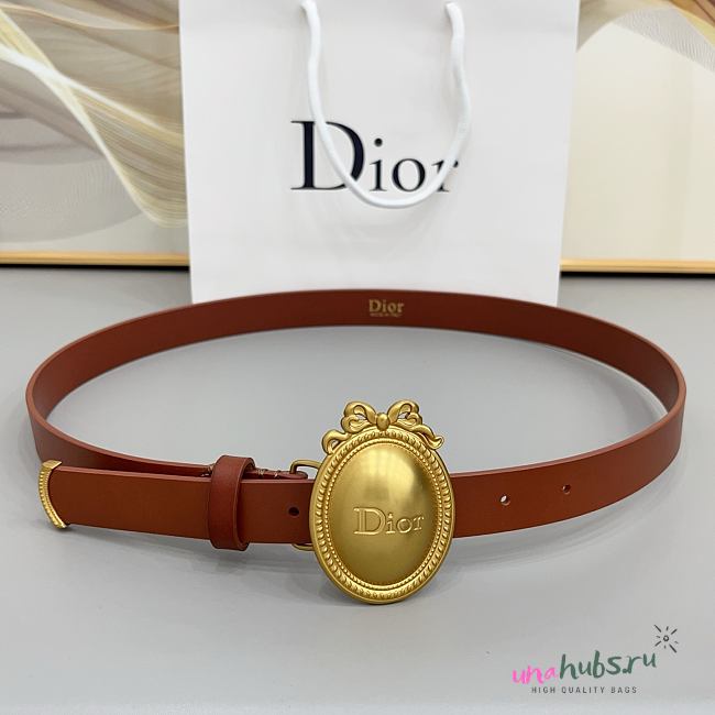 Dior Médaillon Belt Brown Smooth 2.5cm - 1