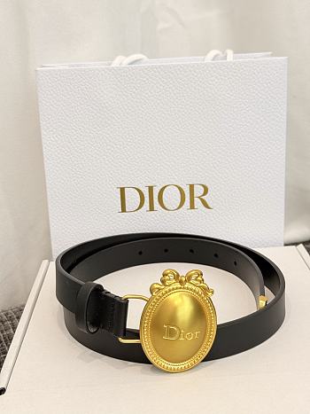 Dior Médaillon Belt Black Smooth 2.5cm