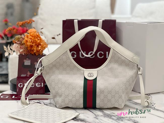 Gucci Giglio Small Tote Bag white 25x20x15cm - Unahubs - 1
