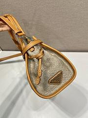 Prada Bonnie medium linen and leather handbag 32x15.5x12cm - 5