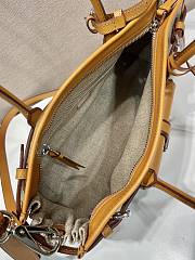 Prada Bonnie medium linen and leather handbag 32x15.5x12cm - 4