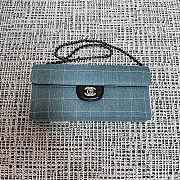 Chanel Denim Chocolate Bar Turn-Lock Silver Chain 26x13x4cm - 1