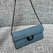 Chanel Denim Chocolate Bar Turn-Lock Silver Chain 26x13x4cm - 2