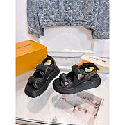 Louis Vuitton Chameleon Comfort Platform Sandal In Black - 1