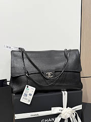 Chanel 26S Flap Bag MAXI black silver caviar 38.5x26x11cm - 1