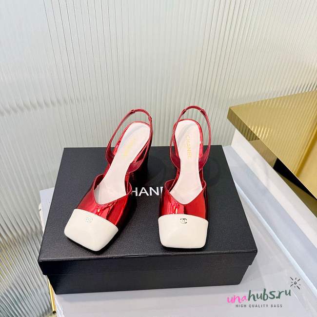 Chanel Slingback Red Heel 9cm - 1