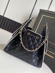 Chanel 25 Handbag Lambskin Black 30x26x14cm - 3