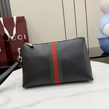 Gucci Web Trademark medium pouch black 26.5x15.5x10.5cm