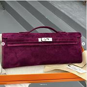 Hermes Kelly Cut silver suede 31x13x2.5cm - 1
