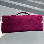 Hermes Kelly Cut silver suede 31x13x2.5cm - 3