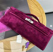Hermes Kelly Cut silver suede 31x13x2.5cm - 2