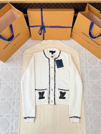 Louis Vuitton Tweed Trim Cardigan