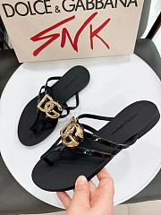 Dolce&Gabbana Rubber beachwear black slides - 2