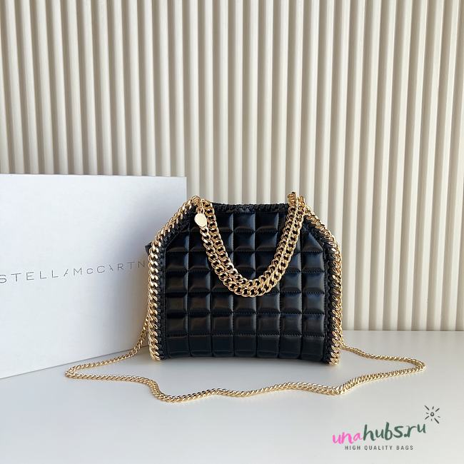 Stella Mccartney Falabella Leather Tote - Black 25x26x10cm - 1