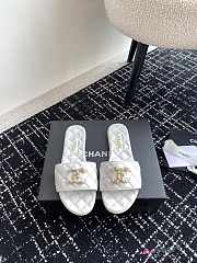 Chanel Lambskin Quilted Gold CC Logo Slides  - 2