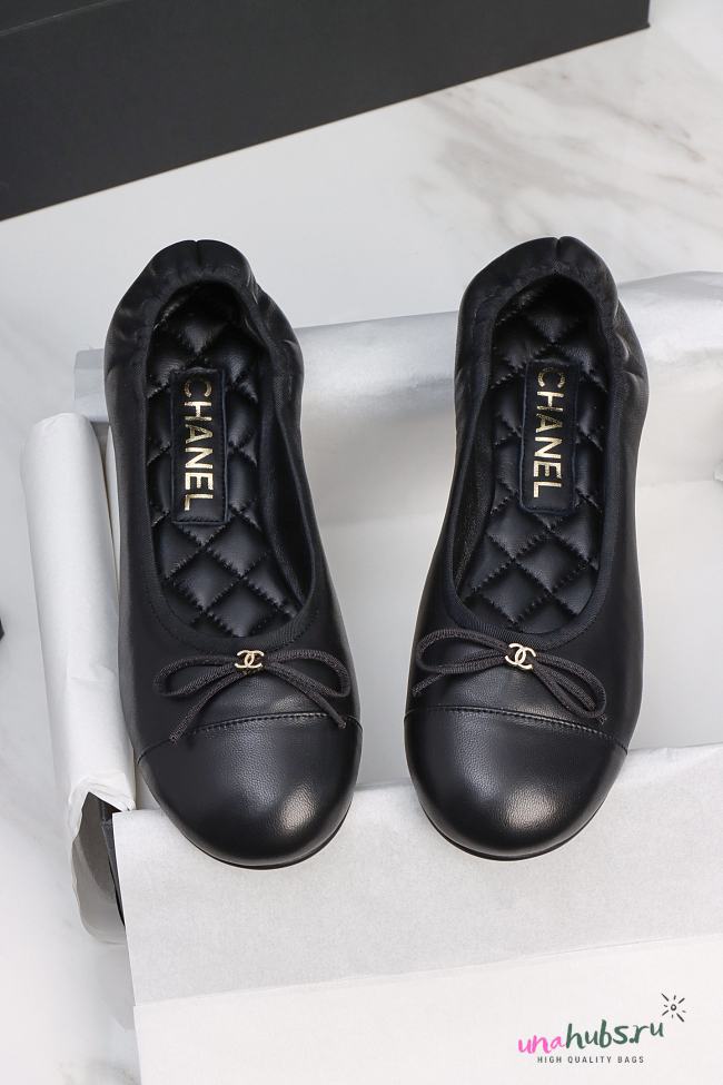 Chanel Ballet Flats Lambskin Black - 1