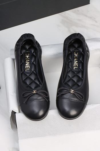 Chanel Ballet Flats Lambskin Black