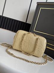 Chanel Classic Clutch with Chain Raffia Beige 18.5x11.5x11cm - 3