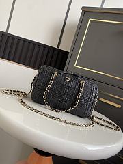 Chanel Classic Clutch with Chain Raffia black 18.5x11.5x11cm - 1