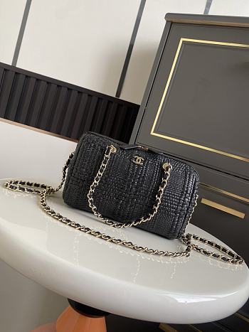 Chanel Classic Clutch with Chain Raffia black 18.5x11.5x11cm