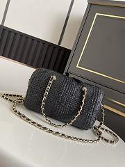 Chanel Classic Clutch with Chain Raffia black 18.5x11.5x11cm - 5