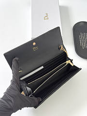 Dior Chain Wallet Black Patent 19x10.5x3.5cm - 3