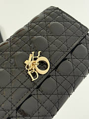 Dior Chain Wallet Black Patent 19x10.5x3.5cm - 2