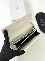 Dior Chain Wallet White Patent 19x10.5x3.5cm - 5