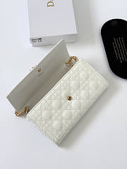 Dior Chain Wallet White Patent 19x10.5x3.5cm - 4