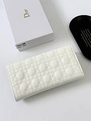 Dior Chain Wallet White Patent 19x10.5x3.5cm - 3