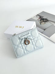 Dior Wallet White Light Blue 11.5x9x2cm - 1