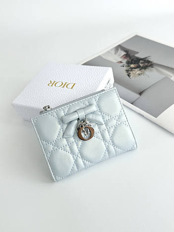 Dior Wallet White Light Blue 11.5x9x2cm