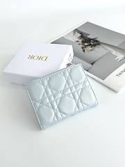 Dior Wallet White Light Blue 11.5x9x2cm - 3
