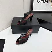 Chanel Mules Cotton & Lambskin Black 9cm - 3