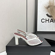 Chanel Mules Cotton & Lambskin White 9cm - 1