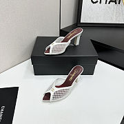 Chanel Mules Cotton & Lambskin White 9cm - 2