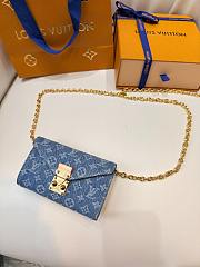 Louis Vuitton Pouch Metis Belt Denim Blue 20cm - 1