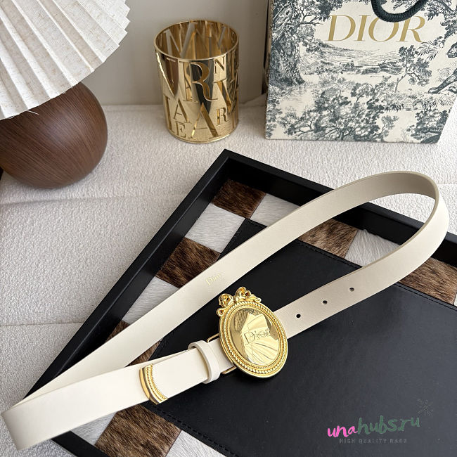 Dior Médaillon Belt white Smooth 2.5cm - 1