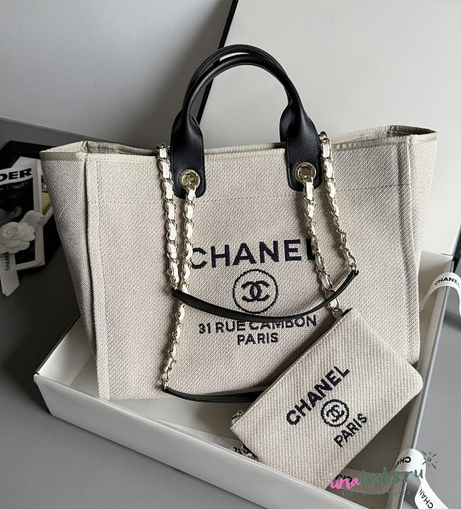 Chanel Shopping Tote Bag Canvas 38cm - 1